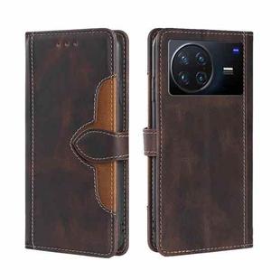 For vivo X Note 5G Stitching Skin Feel Magnetic Buckle Horizontal Flip PU Leather Case(Brown)