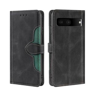 For Google Pixel 7 5G Stitching Skin Feel Magnetic Buckle Horizontal Flip PU Leather Case(Black)