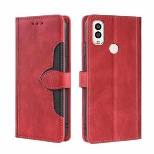 For Kyocera Android One S9/KC S304/Digno Sanga Edition Stitching Skin Feel Magnetic Buckle Horizontal Flip PU Leather Case(Red)