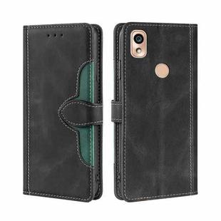For Kyocera KY-51B Stitching Skin Feel Magnetic Buckle Horizontal Flip PU Leather Case(Black)