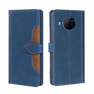 For Nokia X100 Stitching Skin Feel Magnetic Buckle Horizontal Flip PU Leather Case(Blue)