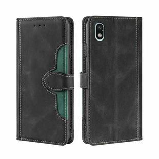 For Sony Xperia Ace III Stitching Skin Feel Magnetic Buckle Horizontal Flip PU Leather Case(Black)