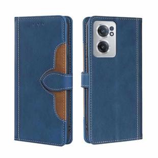 For OnePlus Nord CE 2 5G Stitching Skin Feel Magnetic Buckle Horizontal Flip PU Leather Case(Blue)
