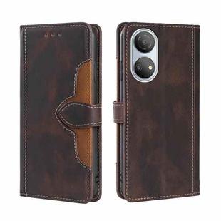 For Honor Play 30 Plus Stitching Skin Feel Magnetic Buckle Horizontal Flip PU Leather Case(Brown)