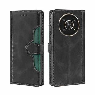 For Honor X30 5G Stitching Skin Feel Magnetic Buckle Horizontal Flip PU Leather Case(Black)