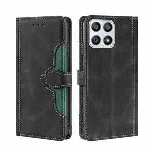 For Honor X30i Stitching Skin Feel Magnetic Buckle Horizontal Flip PU Leather Case(Black)