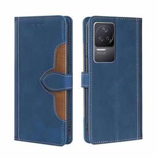 For Xiaomi Redmi K50/Redmi K50 Pro Stitching Skin Feel Magnetic Buckle Horizontal Flip PU Leather Case(Blue)