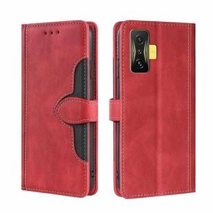 For Xiaomi Redmi K50 Gaming/Poco F4 GT Stitching Skin Feel Magnetic Buckle Horizontal Flip PU Leather Case(Red)