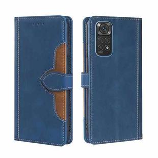 For Xiaomi Redmi Note 11 4G Global/Redmi Note 11S Stitching Skin Feel Magnetic Buckle Horizontal Flip PU Leather Case(Blue)