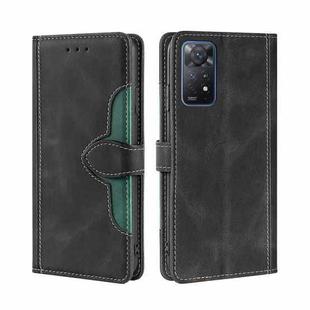 For Xiaomi Redmi Note 11 Pro 4G Global/Redmi Note11 Pro 5G Global Stitching Skin Feel Magnetic Buckle Horizontal Flip PU Leather Case(Black)