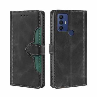 For TCL 30 SE/306/305 Stitching Skin Feel Magnetic Buckle Horizontal Flip PU Leather Case(Black)