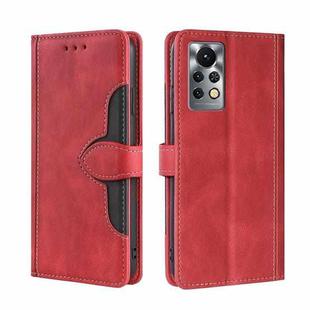 For Infinix Hot 11S/X6812 Stitching Skin Feel Magnetic Buckle Horizontal Flip PU Leather Case(Red)