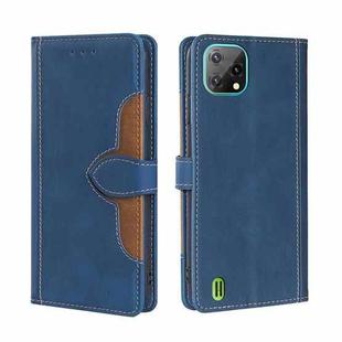 For Blackview A55 Stitching Skin Feel Magnetic Buckle Horizontal Flip PU Leather Case(Blue)