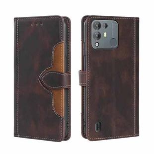 For Blackview A55 Pro Stitching Skin Feel Magnetic Buckle Horizontal Flip PU Leather Case(Brown)