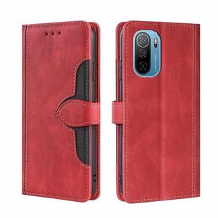 For Ulefone Note 13P Stitching Skin Feel Magnetic Buckle Horizontal Flip PU Leather Case(Red)