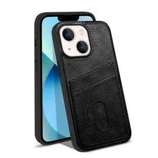 For iPhone 13 KSQ Calf Texture All-inclusive PU Phone Case(Black)
