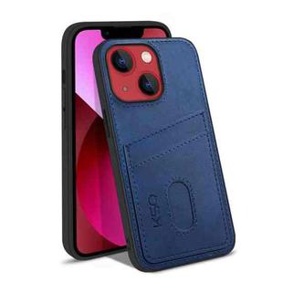 For iPhone 13 mini KSQ Calf Texture All-inclusive PU Phone Case (Blue)