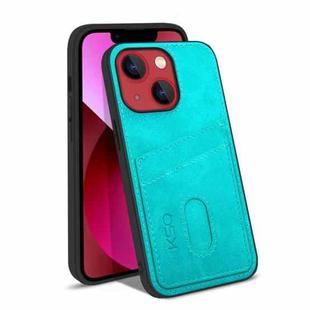 For iPhone 13 mini KSQ Calf Texture All-inclusive PU Phone Case (Green)