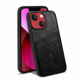 For iPhone 13 mini KSQ Calf Texture All-inclusive PU Phone Case (Black)