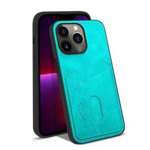 For iPhone 13 Pro KSQ Calf Texture All-inclusive PU Phone Case (Green)
