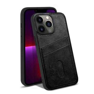 For iPhone 13 Pro KSQ Calf Texture All-inclusive PU Phone Case (Black)