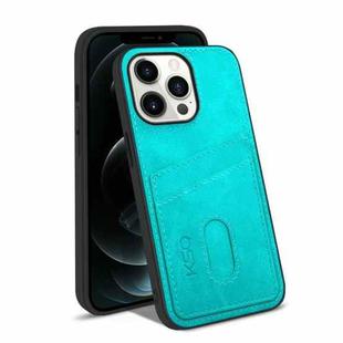 For iPhone 13 Pro Max KSQ Calf Texture All-inclusive PU Phone Case (Green)