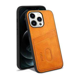 For iPhone 13 Pro Max KSQ Calf Texture All-inclusive PU Phone Case (Orange)
