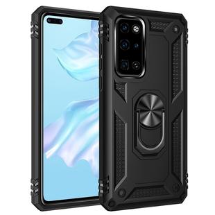 For Huawei P40 Shockproof TPU + PC Protective Case with 360 Degree Rotating Holder(Black)