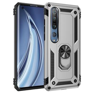 For Xiaomi Mi 10 Pro Shockproof TPU + PC Protective Case with 360 Degree Rotating Holder(Silver)