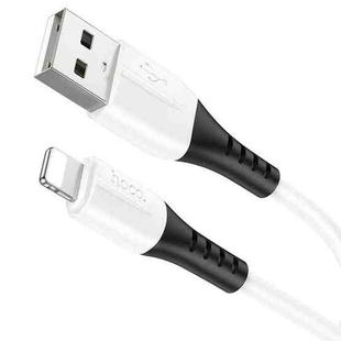 hoco X82 2.4A USB to 8 Pin Silicone Charging Data Cable,Length: 1m(White)