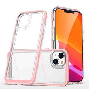 For iPhone 14 Clear Acrylic + PC + TPU Shockproof Phone Case (Pink)