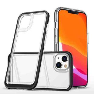 For iPhone 14 Clear Acrylic + PC + TPU Shockproof Phone Case (Black)