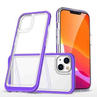 For iPhone 14 Plus Clear Acrylic + PC + TPU Shockproof Phone Case  (Purple)