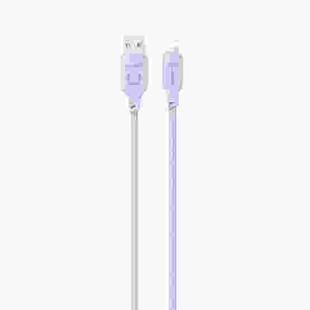 USAMS US-SJ565 8 Pin Fast Charing Data Cable with Light, Length: 1.2m(Purple)