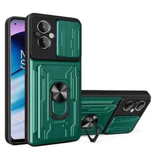 For OnePlus Nord N20 5G Sliding Camshield Card Phone Case(Dark Green)