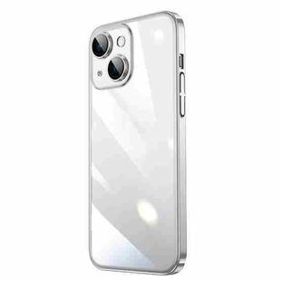 For iPhone 13 Transparent Electroplated PC Phone Case(Silver)