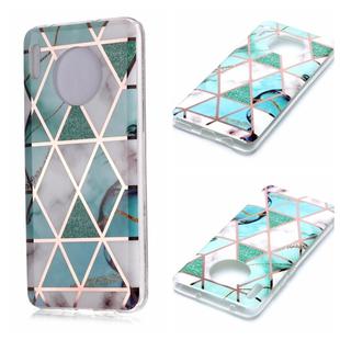 For Huawei Mate 30 Plating Marble Pattern Soft TPU Protective Case(Green White)