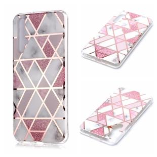 For Huawei nova 5T Plating Marble Pattern Soft TPU Protective Case(Pink)