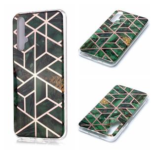 For Huawei nova 5T Plating Marble Pattern Soft TPU Protective Case(Green)