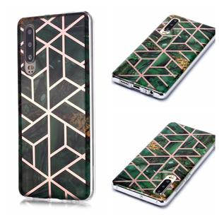 For Huawei P30 Plating Marble Pattern Soft TPU Protective Case(Green)