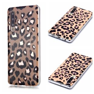 For Huawei P30 Plating Marble Pattern Soft TPU Protective Case(Leopard)