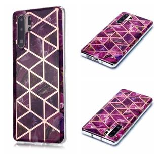 For Huawei P30 Pro Plating Marble Pattern Soft TPU Protective Case(Purple)