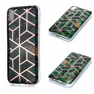 For Huawei Y5 (2019) Plating Marble Pattern Soft TPU Protective Case(Green)