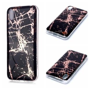 For Huawei Y5 (2019) Plating Marble Pattern Soft TPU Protective Case(Black Gold)