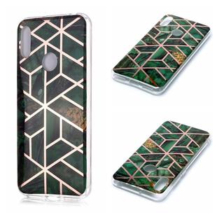 For Huawei Y6 (2019) Plating Marble Pattern Soft TPU Protective Case(Green)