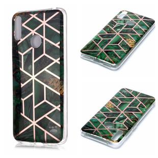 For Huawei Y7 (2019) Plating Marble Pattern Soft TPU Protective Case(Green)