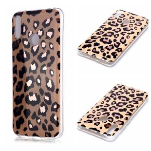 For Huawei Y7 (2019) Plating Marble Pattern Soft TPU Protective Case(Leopard)
