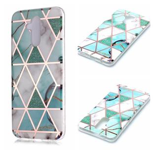 For Huawei Mate 20 lite Plating Marble Pattern Soft TPU Protective Case(Green White)
