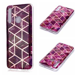 For Huawei Honor 10 Lite Plating Marble Pattern Soft TPU Protective Case(Purple)