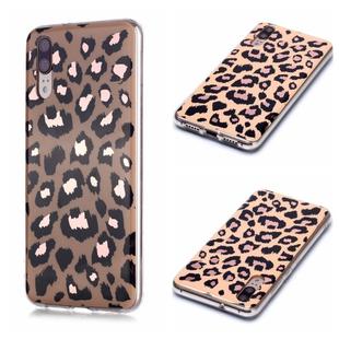 For Huawei P20 Plating Marble Pattern Soft TPU Protective Case(Leopard)